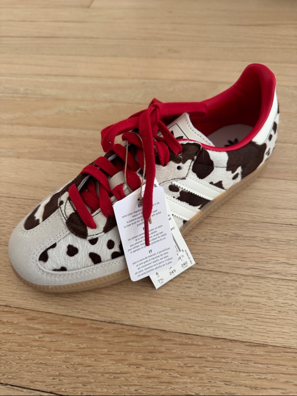 adidas Samba OG W in AUCO/White/Gum Box Label Cow Print - Picture 2 of 2